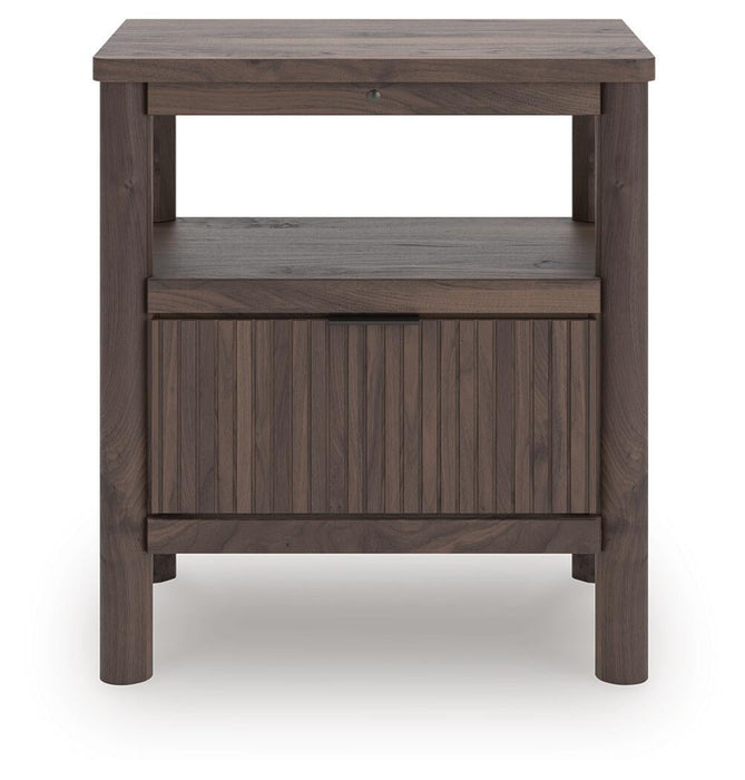 Cadmori King Panel Platform Bed, Dresser, Mirror and Nightstand