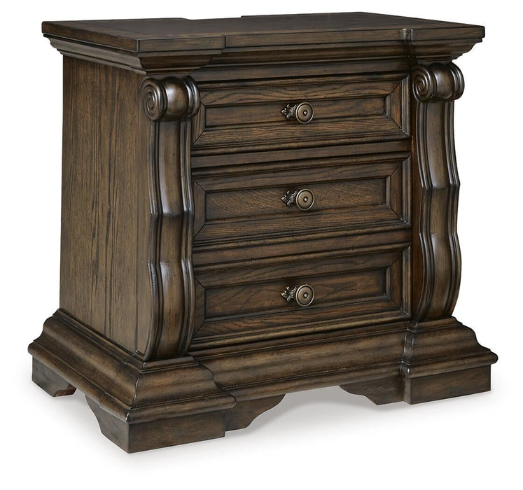 Maylee King Canopy Bed, Dresser, Mirror and Nightstand
