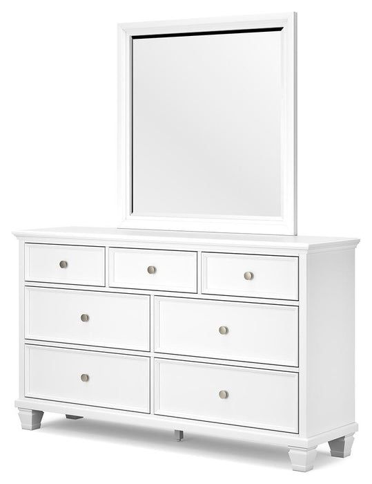 Fortman Queen Panel Storage Bed with Mirrored Dresser