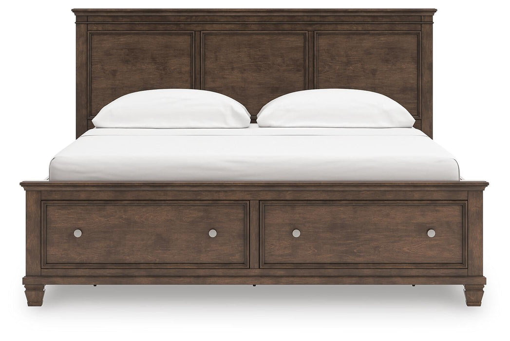 Danabrin California King Panel Storage Bed, Dresser and Mirror