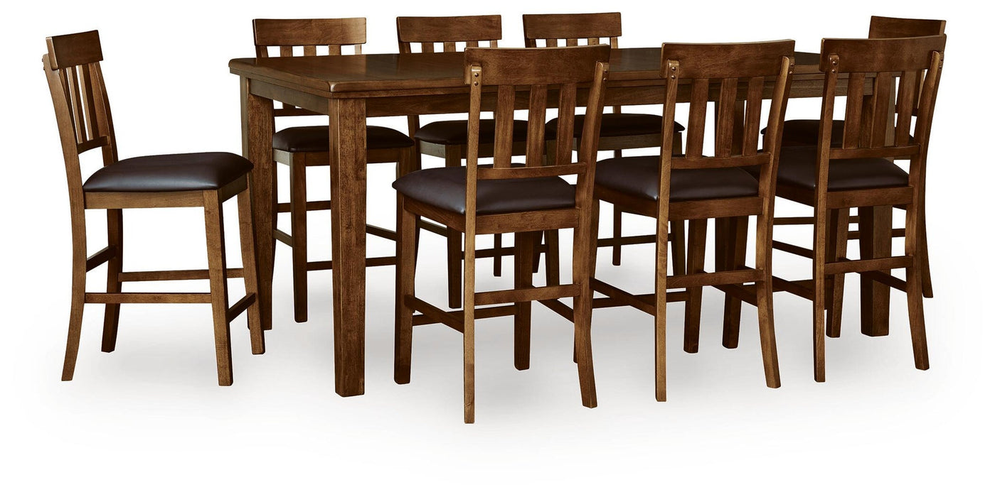 Ralene Counter Height Dining Table and 8 Barstools